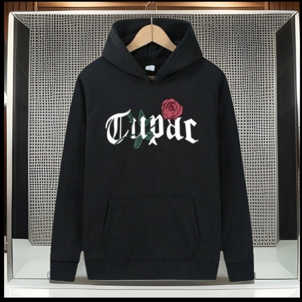 2-Pac Shakur TUPAC 🌹 Hoodie Pullover Long Sleeve Sweatshirt Unisex Shirt
